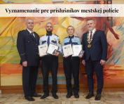 Udelenie vyznamenania príslušníkom Mestskej polície za záchranu života